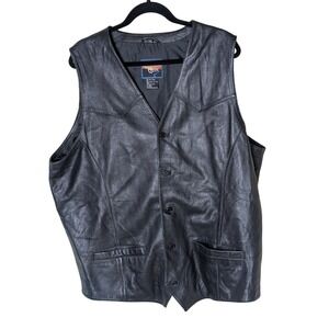 Cripple Creek Genuine Leather Vest Black‎ XXL Tall
